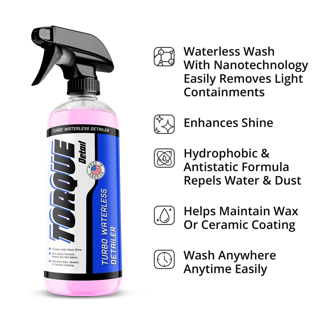 Turbo RECHARGE Ceramic Waterless Detailer (2 oz Refill) - 4 Bottle Pack  July 4th Special, Torque Detail