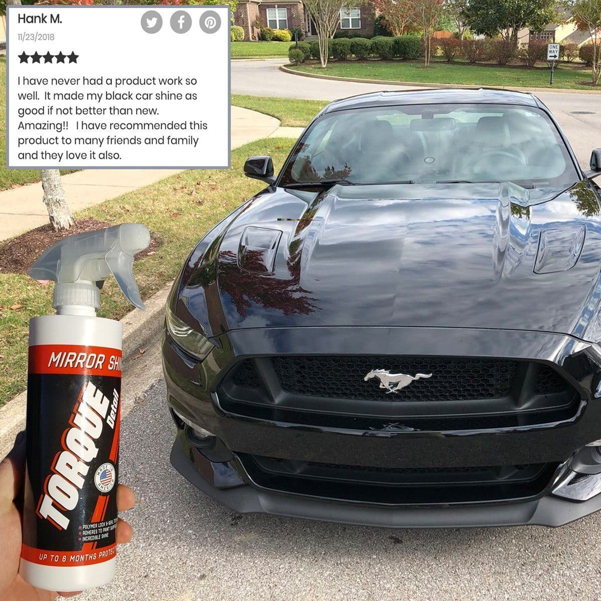 Mirror Shine™ - Super Gloss Hybrid Car Wax Spray & Sealant (16oz Bottle) Torque Detail